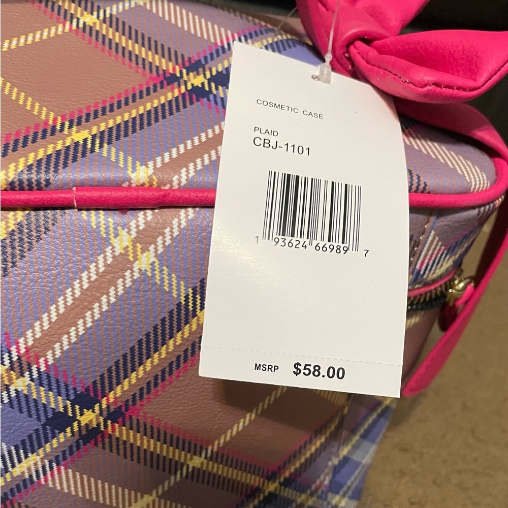 Betsey Johnson Plaid Cosmetic Case - Picture 3 of 4
